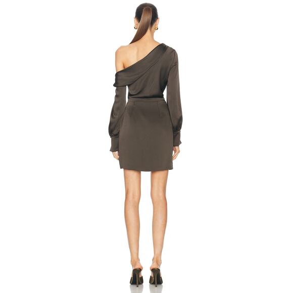 Jonathan Simkhai Cameron Mini Dress Draped One Shoulder Sexy Party Cocktail Sz 4 - Picture 3 of 10